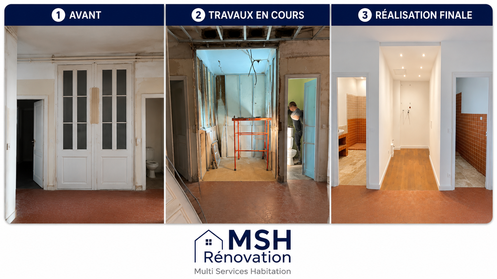 Réalisation avant après MSH Rénovation